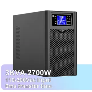 Puissance de secours à onde sinusoïdale pure UPS de type tour 3kva 2900W batterie interne à double conversion en ligne