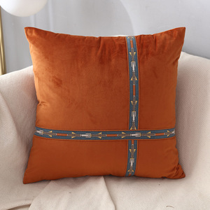 Housse de coussin <span class=keywords><strong>d</strong></span>écorative en velours jacquard de luxe 18 x 18, matériau de haute qualité, taies <span class=keywords><strong>d</strong></span>'<span class=keywords><strong>oreiller</strong></span> à sangle - Product Image 4