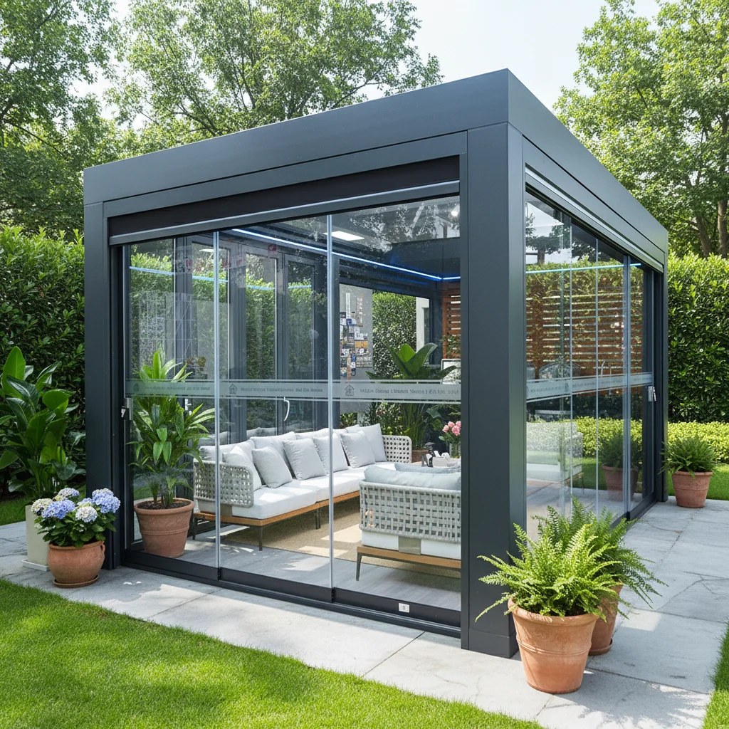 Sweet Home Bioclimatic Motorized Aluminum Retractable Pergola Waterproof Stable Structure Long Service Life Summer House