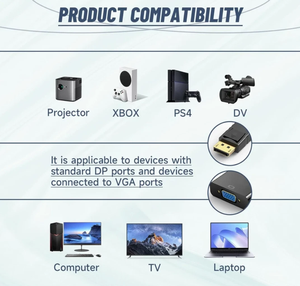 卸売バルクOEM DP-VGAアダプターコンバーターDisplayPortオス-VGAメスプライベートラベルカスタムロゴサプライヤーメーカー - Product Image 6