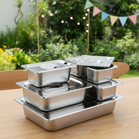 Bacs Gastronorm en Acier Inoxydable GN – Ensemble de Contenants Alimentaires Profonds pour Restaurants, Hôtels, Buffets et Traiteurs