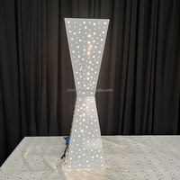 Support floral blanc personnalisé en fer forgé, élégant et haut, pour centres de table de mariage, en vente