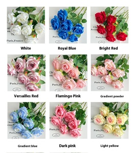 Simulación de rosas, flores artificiales, diseño de auditorio de boda azul hielo para el hogar, sala de estar, decoración de Navidad o restaurantes - Product Image 2