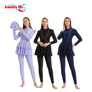 Nieuwkomer Dames Lange Mouw Full-Cover Moslim Zwempak Bescheiden Badkleding - Product Image 1
