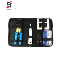 Kit d'outils réseau JG-GJB6, ensemble complet de réparation de câblage comprenant 7 outils de sertissage de câbles Ethernet à travers-trou