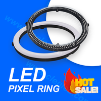 Controlador DMX de 24 V + 40 Anillos LED Redondos Digitales Direccionables RGB para Decoración de Discotecas