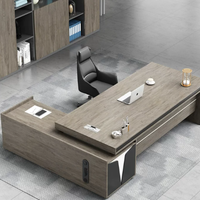 Nouveau bureau de direction moderne, durable et réglable, avec panneau en bois et combinaison de tiroirs à dossiers