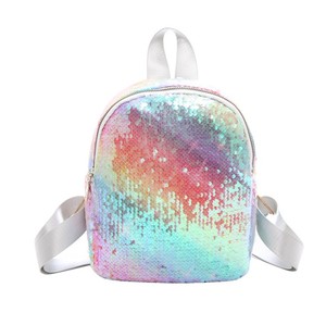 Zaino da viaggio con paillettes arcobaleno colorato <span class=keywords><strong>per</strong></span> ragazze Versatile in pelle sintetica borsa da scuola graziosa nuova progettazione <span class=keywords><strong>per</strong></span> i bambini - Product Image 1