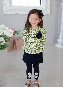 Vestido Informal de Manga Larga con Flores para Niñas Pequeñas, Ropa Infantil al por Mayor en Línea, de Fábrica China - Product Image 2