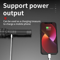 Lampe torche LED en alliage d'aluminium avec zoom, affichage numérique LCD de la batterie, chargement USB-C, étanche IP55, plus de 1000 lumens, mise au point réglable pour