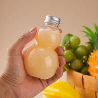Bouteille en plastique PET transparente vide en forme de gourde de 200 ml et 500 ml avec bouchon à vis en aluminium pour jus, lait, thé et autres boissons