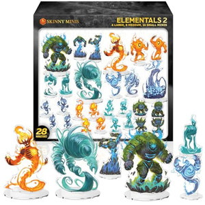 OEM ODM Anime Skinny Minis Elementals 2 Set 28 Figurines Miniatures Acryliques <span class=keywords><strong>de</strong></span> Table Éléments Air <span class=keywords><strong>Terre</strong></span> Feu Eau Figurines Plates 2D - Product Image 1
