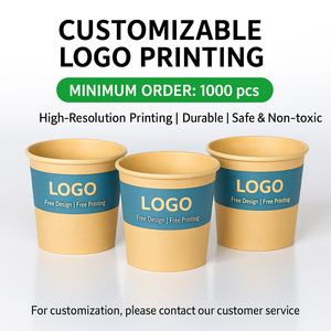 Gobelet en papier kraft boîte d'emballage jetable épaissie boîte à emporter de soupe étanche de qualité alimentaire ronde avec couvercle bol en papier boîte à lunch - Product Image 3