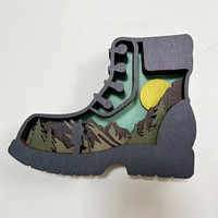 Décoration de table en bois gravé multicouche, motif fauves (élan, renne, serpent), thème chasse et forêt, décoration murale, décoration de table, figurine Sasquatch, forme animale