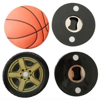 Recuerdo Deportivo, Moderno y Antiguo, Rectangular, Balón de Fútbol, Baloncesto, Abridor de Botellas Personalizado, Imán para Refrigerador, Esmalte Suave, Niquelado