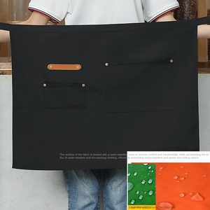 Tablier de serveur en toile et coton lin imperméable et résistant à l'huile, unisexe, demi-manches, <span class=keywords><strong>vêtements</strong></span> de travail pour la restauration et la <span class=keywords><strong>cuisine</strong></span>, logo imprimable en relief - Product Image 2