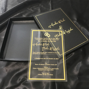Invitations d'étiquettes de billets en acrylique de remerciement personnalisées Cartes de mariage Carte d'<span class=keywords><strong>invitation</strong></span> de mariage <span class=keywords><strong>avec</strong></span> boîte en papier - Product Image 6