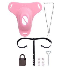 Sissiesシリコーン貞操ケージOeanシェルペニス禁欲コックリング男性ゲイコックロックマッチングベルト - Product Image 5