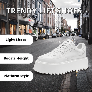 Zapatillas Blancas de Mujer de Alta Calidad, Tallas 39-44, con Cordones, Ligeras, Plataforma de Moda, Suela Gruesa, Aumentan la Estatura - Product Image 2