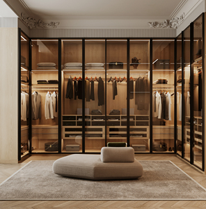 Cửa tủ quần áo trượt bằng gỗ cao cấp hiện đại với thiết kế bền chắc dành cho phòng ngủ và phòng thay đồ trong biệt thự - Product Image 1