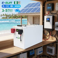 Baterai Lithium E-SUN 100ah 200ah 280ah Tahan Lama 8000+ Siklus 12V 24V Paket Baterai LiFePO4 untuk Sistem Penyimpanan Energi Surya Rumah Tangga