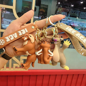 Carino ciondolo portachiavi in PVC con ciondolo portachiavi auto in PVC creativo dell'era glaciale per la decorazione di auto o borse - Product Image 1