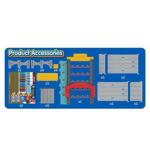 Circuit de course automatique avec parking, ensemble de jeu de <span class=keywords><strong>garage</strong></span> avec 8 <span class=keywords><strong>voitures</strong></span> en alliage, ensemble de véhicules de course pour enfants - Product Image 3