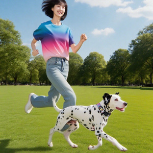 Cross-Border kerah anjing poliester tahan air mata tahan aus gaya putri baru untuk anjing besar menengah gradien dapat disesuaikan - Product Image 4