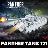 QUANGUAN 100064 askeri panter Tank-121 blok yapı oyuncaklar ordu tankı yapı setleri modeli çocuklar için