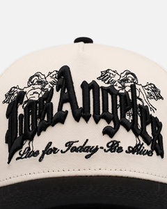 כובע בייסבול רקום מלאכים גותיים בשני גוונים - בז' ושחור גוראס - Product Image 2