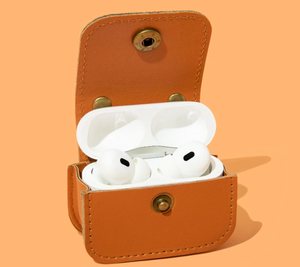 Étui pour <span class=keywords><strong>AirPods</strong></span> en cuir PU grainé, mini sacoche, fermeture à bouton-pression, poignée supérieure, housse pour écouteurs <span class=keywords><strong>Pro</strong></span> 2 3 4, vente en gros, logo personnalisé OEM - Product Image 5