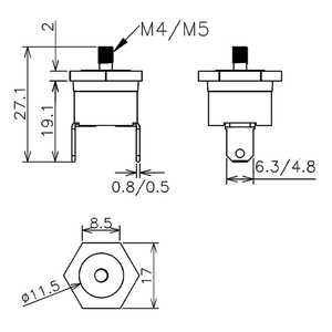 Ksd301 40 ~ 300C M4 Đồng vít lưỡng kim nhiệt lưỡng kim đĩa nhiệt độ chuyển đổi 40c/50c/65C/70C/75C/85C/100c/120c/130C/150C - Product Image 2