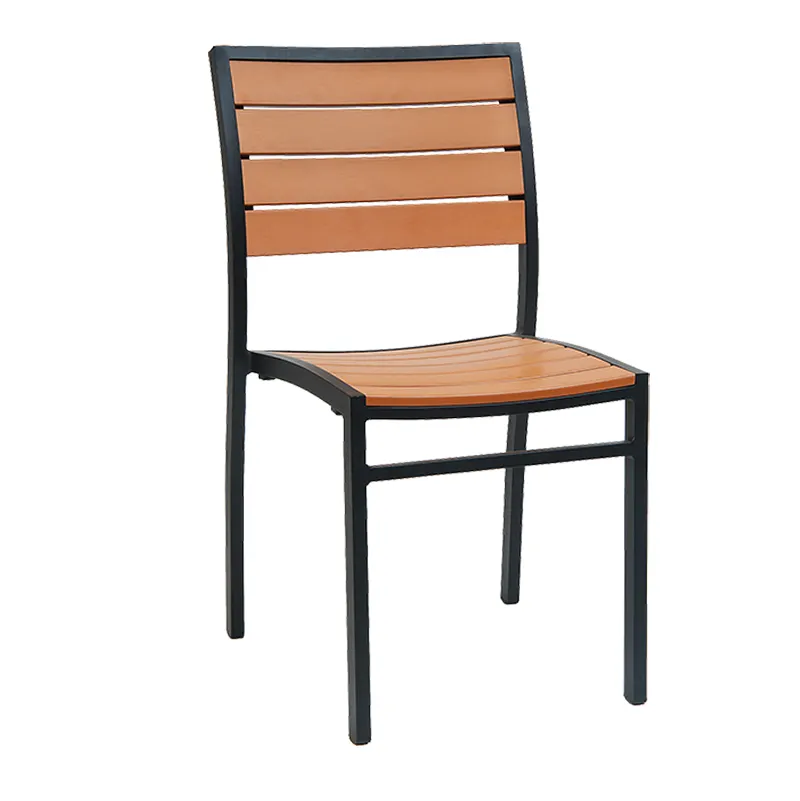 Commerical Outdoor Patio black Aluminum Poly-wood Furniture teak plastic Restaurant beach garden wood Chairs