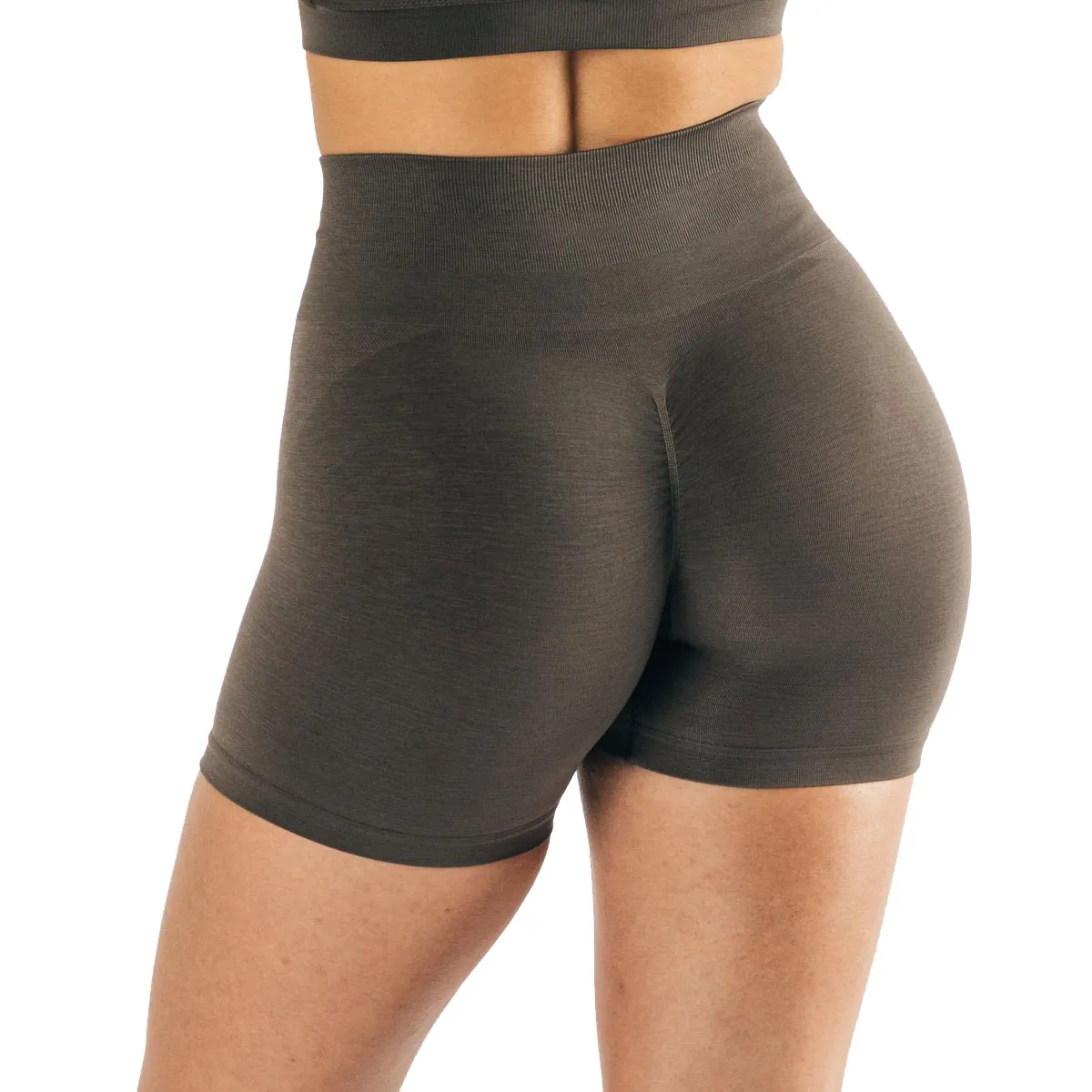 Women High Waist Compression Seamless Scrunch Booty Running Shorts