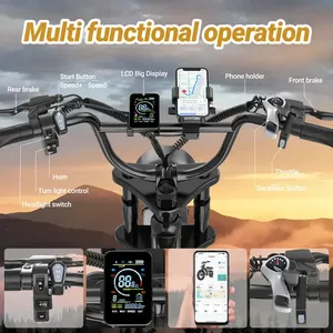 Vélo de route électrique EU HEADEER 20 <span class=keywords><strong>pouces</strong></span>, 48V 20Ah, cadre en acier, Fatbike BK20 avec régulateur de vitesse, 7 vitesses, batterie au lithium, vélo électrique - Product Image 2