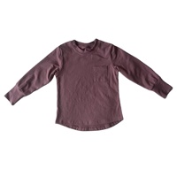 Kaos Bayi Grosir Custom, Lengan Panjang Polos, Kerah Melengkung, Saku, Model Pullover