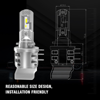 Ampoules de phares LED, Plug And Play, H15, 4000lm, avec puces CSP, Canbus, sans erreur, faisceau haut et DRL 6-16V pour phare automobile, 2 pièces
