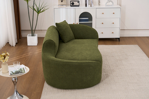 Vacuum Packed Curved Sofa, 2 Seater Size Boucle Fabric Curved Loveseat, Space Saving Vacuum Compression For Easy Shipping - Product Image 6