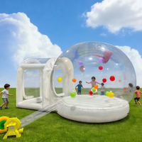 Château gonflable transparent en PVC durable sur le thème de la maison à bulles pour la location d'événements d'anniversaire et de carnaval