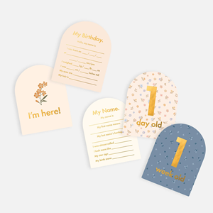 Premium 350gsm papier cartonné renard et jachère imprimés floraux et feuille d'or bébé jalon cartes boîte pour annonce de naissance - Product Image 2