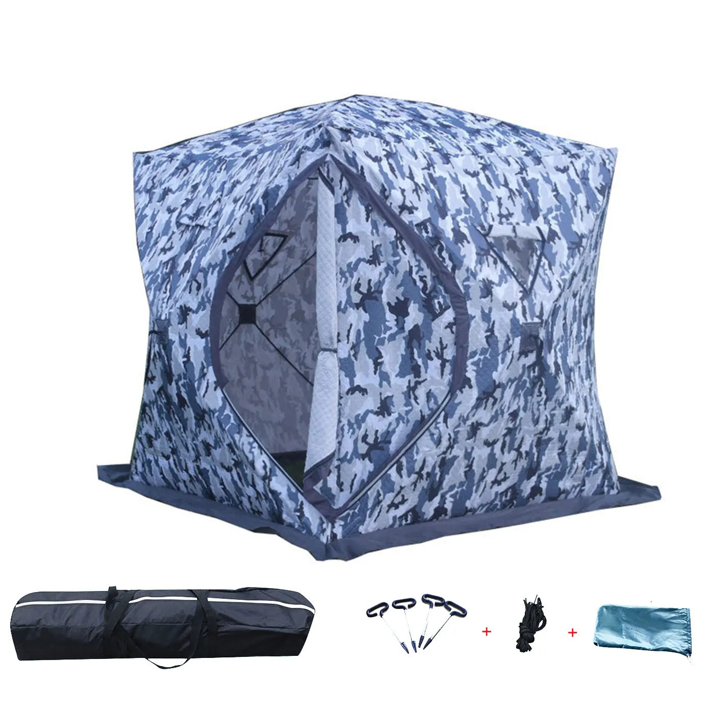 Refugio de hielo portátil para pesca, tienda de campaña de invierno, cubitos de hielo al aire libre, envío barato