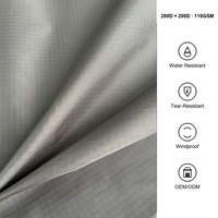 En stock, tissu Ripstop 100% nylon 200D enduit PU, résistant aux déchirures, coupe-vent, résistant à l'eau, pour sacs de voyage, tentes, etc.