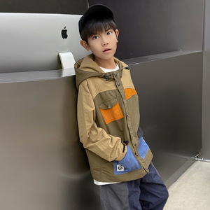 Nouvelle Veste Polaire à Capuche Color-Block <span class=keywords><strong>Automne</strong></span>/Hiver 2025 pour Adolescents et Enfants Plus Âgés – Manteau Trench Zippé Mi-Long Style Extérieur pour Garçons - Product Image 4