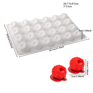 Moule en silicone 3D à 6 cavités pour mousse de framboise, gâteau au chocolat, pâtisserie, fraise, dessert français pour boulangerie - Product Image 4