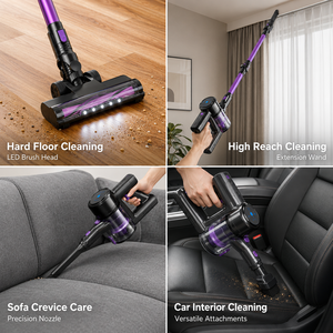 Aspirateur balai sans fil pliable PW3022 350W BLDC 26kPa anti-emmêlement avec écran LED pour poils d'animaux - Product Image 2