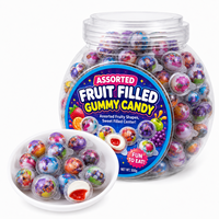 Caramelos de goma personalizados rellenos de mermelada con forma de ojo de fruta, venta al por mayor, OEM, marca privada, fabricante Halal, a granel, blandos, masticables, dulces y ácidos
