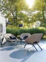 Ensemble de canapés d'extérieur en rotin pour villa, hôtel, cour et jardin, tables et chaises en osier imperméables et résistantes au soleil