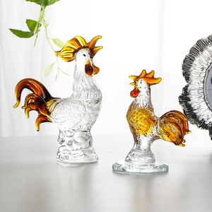 Figura de Gallo de Vidrio Soplado, Coleccionable, Arte de Granja, Pintado a Mano, Miniatura de Gallina de Cristal, Decoración - Product Image 5