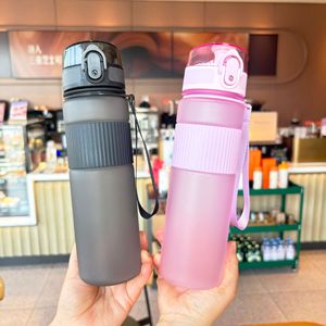 Frosted Travel Water <b>Bottle</b> 530ml Pop-<b>Up</b> Lid Portable Outdoor Sports Student Plastic Cup - Product Image 1