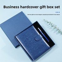 Carnet à feuilles mobiles A5 en cuir/PU avec logo personnalisé, boîte cadeau détachable avec logo imprimable, papeterie de bureau, ensemble promotionnel pour entreprises